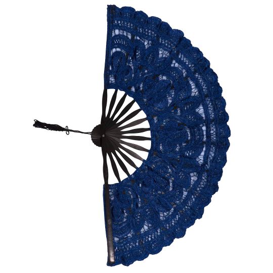 Χειροποίητη βεντάλια (27cm) μπλέ