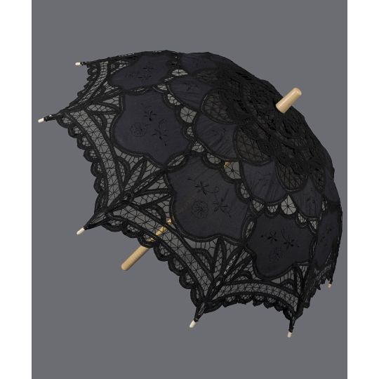 Χειροποίητη ομπρέλα (48cm) μαύρη