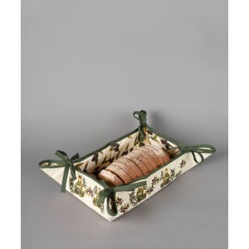Βαμβακερή ψωμιέρα με στάμπα (33cm x 48cm) μπουκάλι εκρού