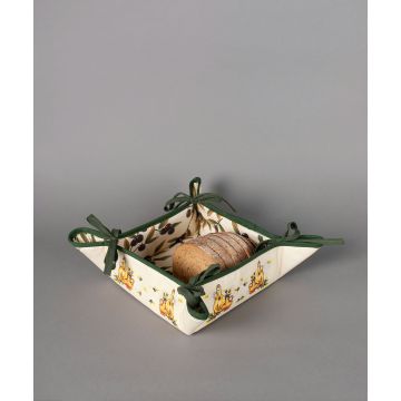 Βαμβακερή ψωμιέρα με στάμπα (35cm x 35cm) κανάτα εκρού