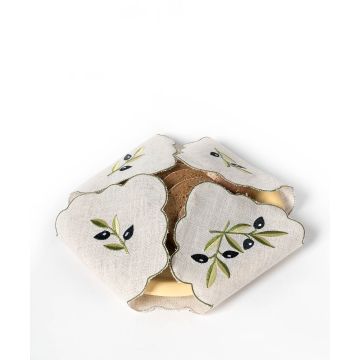 Ψωμιέρα κεντητή σταυρός bg23b (42cm x 42cm) μπέζ