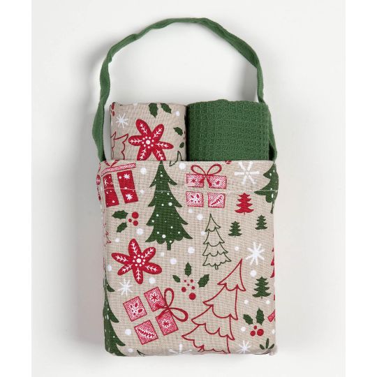 Χριστουγεννιάτικο σετ 2 τεμαχίων σε τσαντάκι (40cm x 65cm) BS85116
