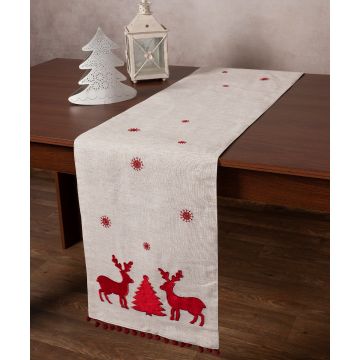 Χριστουγεννιάτικη τραβέρσα NW345 (35cm x 175cm) άμμου