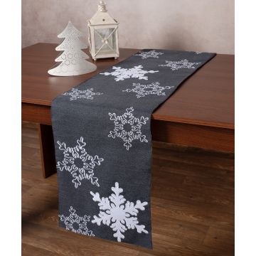 Χριστουγεννιάτικη τραβέρσα NW348 (35cm x 170cm) ανθρακί