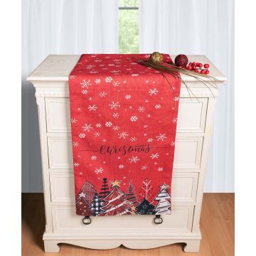 Χριστουγεννιάτικη Τραβέρσα με στάμπα (45cm x 170cm) ks2025-9
