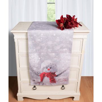 Χριστουγεννιάτικη Τραβέρσα με στάμπα (45cm x 170cm) ks2025-10