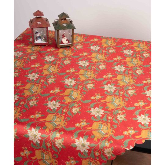 χριστουγεννιάτικο καρέ (90cm x 90cm)  326 κόκκινες καμπάνες