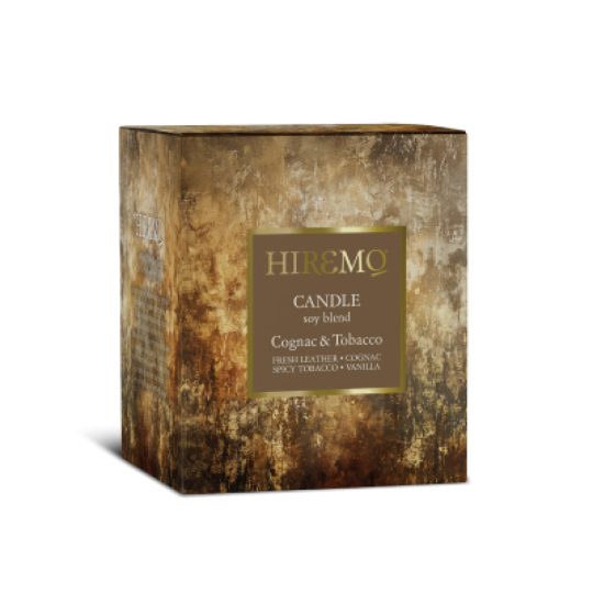 HIREMO SOY BLEND CANDLE COGNAC & TOBACCO της Eolia Cosmetics