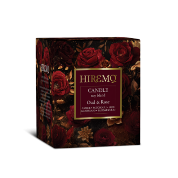 HIREMO SOY BLEND CANDLE OUD & ROSE της Eolia Cosmetics